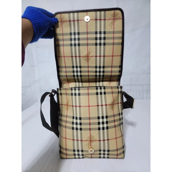 Burberry Haymarket Check Flap Crossbody Bag - Picture 11 of 14